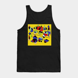 Yellow 78 geometric Tank Top